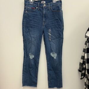 Tommy Hilfiger High-Rise Distressed Blue Jeans